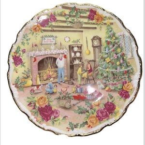 ROYAL ALBERT “CHRISTMAS WARMTH” PLATE ARTIST FRED ERRILL 1988 VTG BONE CHINA